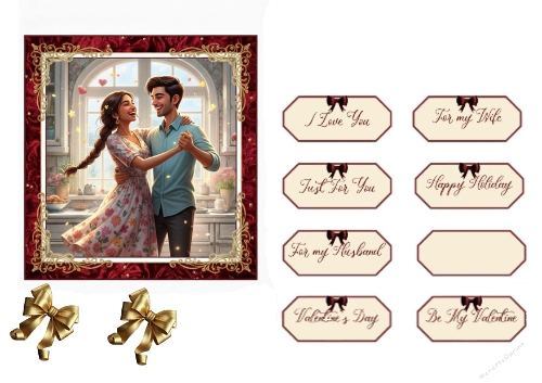 Romantic Kitchen Dance – Valentines Day & Anniversary Card Topper