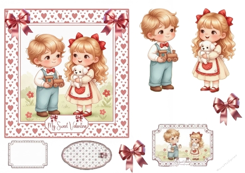 Vintage Valentines Day Printable - My Sweet Valentine Kids & Labels