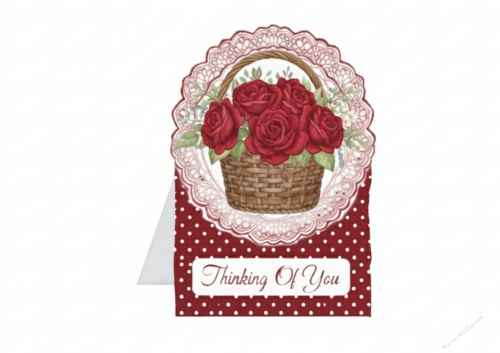 Thinking of You Red Roses Basket Card Kit