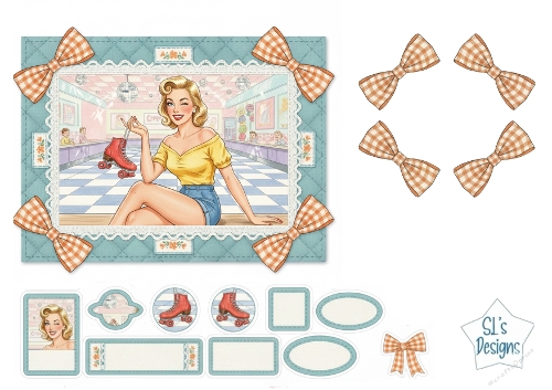 Retro Roller Rink Kit with Disco Accents & Gingham Labels