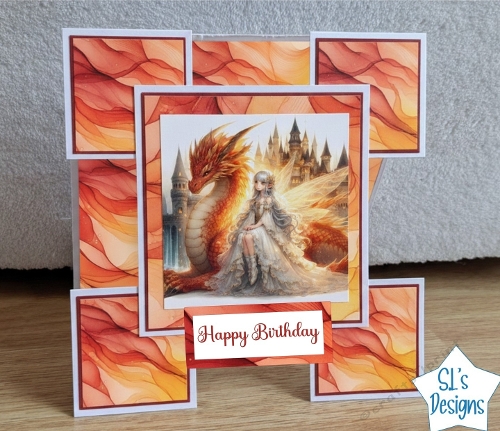 Fantasy Dragon & Fairy Birthday Easel Card Kit – Printable Layered Card, Magical Fantasy Birthday, Craftsuprint Download