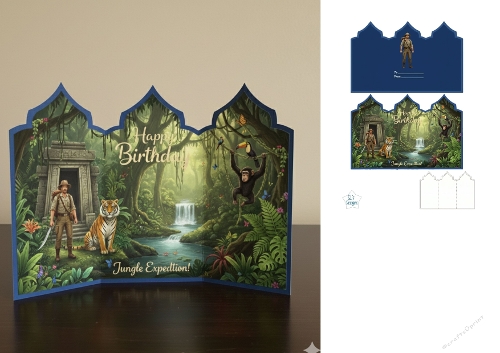 Jungle Birthday Card – Explorer & Wild Expedition Adventure