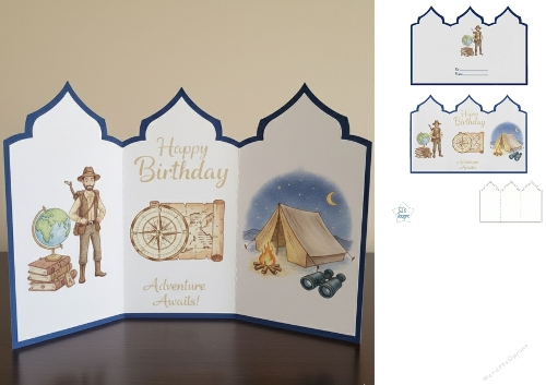 Adventure Birthday Card – Explorer, Camping & Map Quest Theme