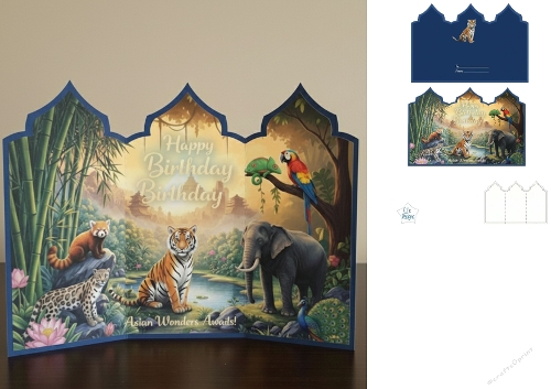 Asian Wildlife Birthday Card – Jungle Wonders & Exotic Greetings