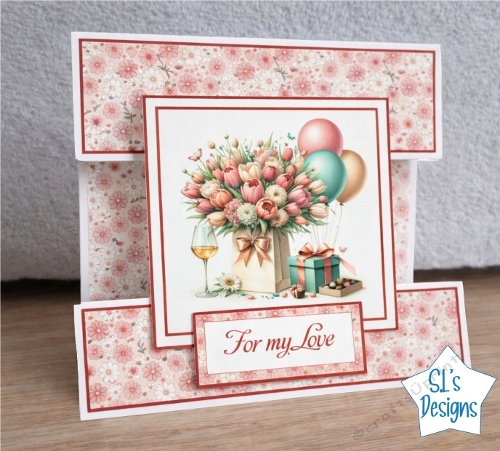 Folded Tent Card Base – Simple Half Fold Standing Card Template – Printable Card Making Design