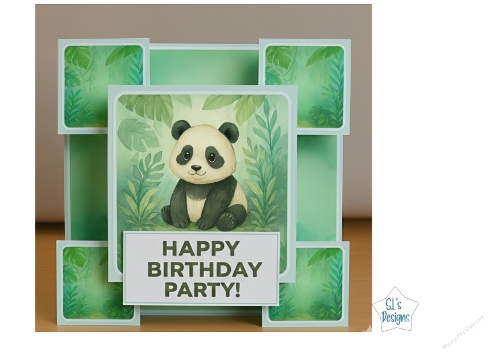 Jungle Panda Pop-Up Birthday Card – Fun & Festive Design