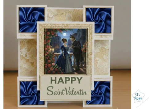 Moonlit Balcony Romance Card for Valentines Day