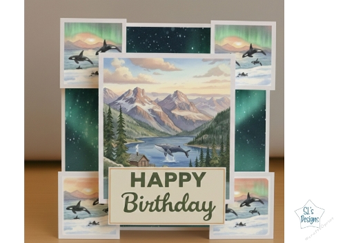 Aurora Whale Birthday Card – Nature & Ocean Theme