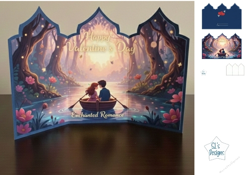 Enchanted Romance Valentines Day Card – Magical Forest Love Scene