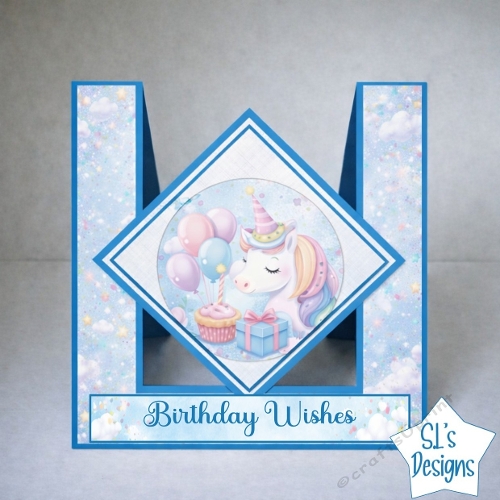 Whimsical Unicorn Pop-Up Birthday Card with Balloons and Gifts