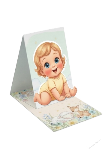 Blessed Feast Pop-Up Baby Card – Whimsical Celebration