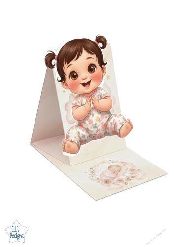Pop-Up Baby Girl Card – Floral Joy & Sweet Dreams
