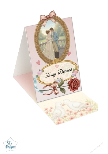 Romantic Pop-Up Card – Vintage Lovers & Doves
