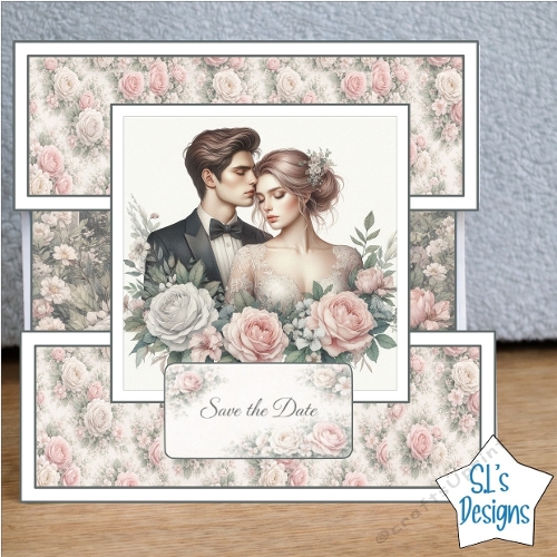 Elegant Floral Save the Date Wedding Card Topper