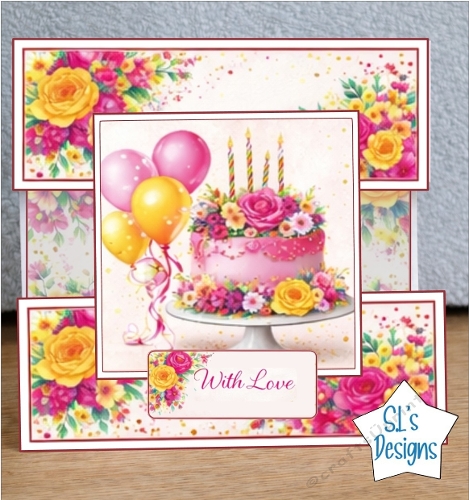 Floral Birthday Cake Topper 