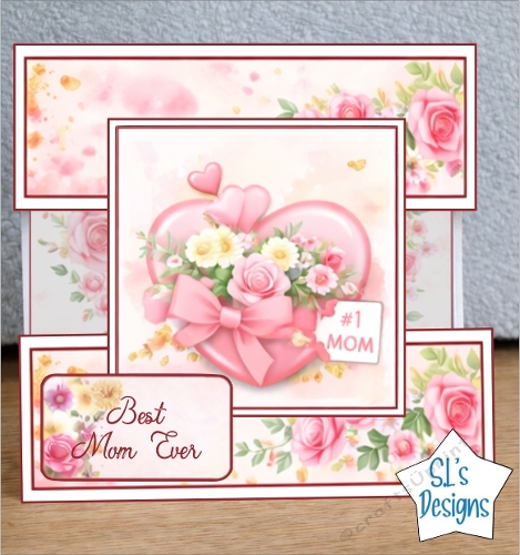 Watercolor Mothers Day Topper With Heart