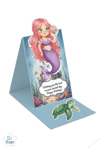 Pink Mermaid Pop-Up Birthday Card – Underwater Fantasy Printable