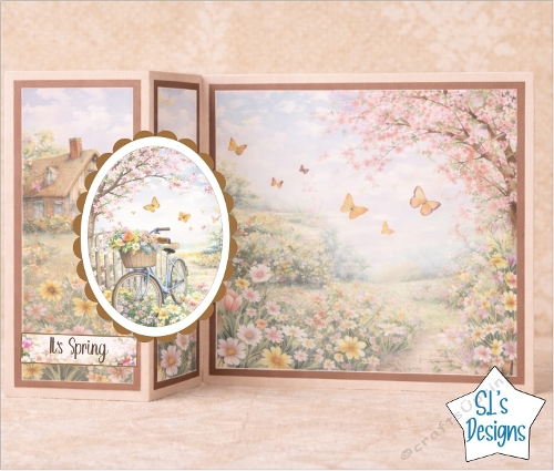 Spring Bicycle Topper with Blossoming Garden Panels