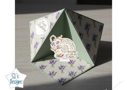 Vintage Teatime Pop-Up Birthday Card Kit
