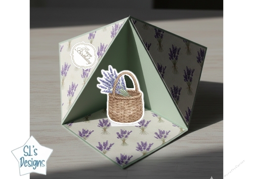 Lavender Basket Pop-Up Birthday Card Kit