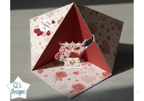 Masquerade Love Letters Pop-Up Valentines Card