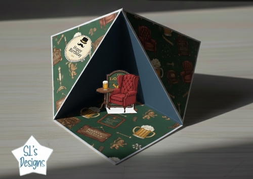 Beer & Armchair Pop-Up Birthday Card for Him