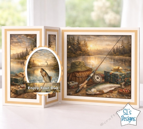 Fishing Topper with Lakeside Scene