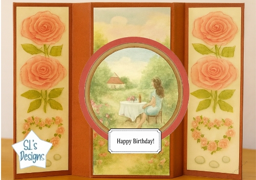 Romantic Garden Birthday Card Kit – Tri-Fold Design