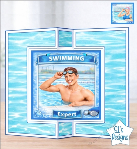 Swimming Expert Card Topper – Pool Athlete Design