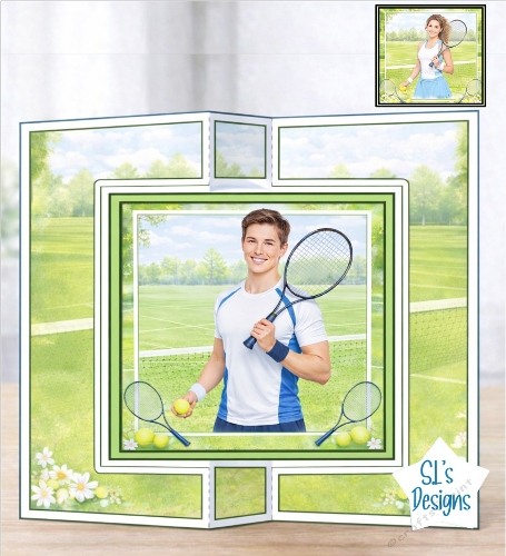 Tennis Player Card Topper – Sporty Court Design for Any Occasion
