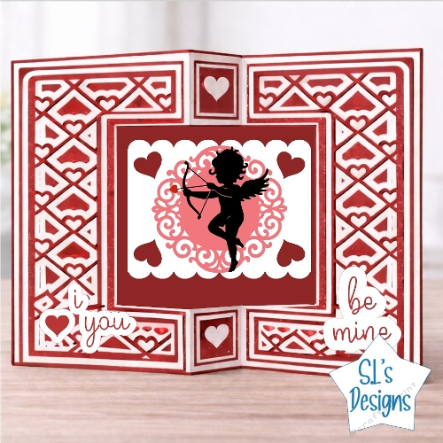 Valentine Cupid Heart Layered SVG Cutting File for Cards and Crafts