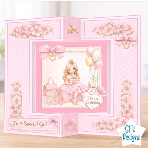 Elegant Pink Birthday Card for a Special Girl