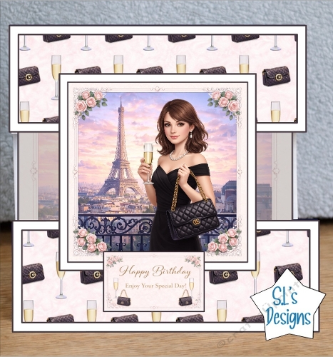 Paris Chic Birthday Card Front 