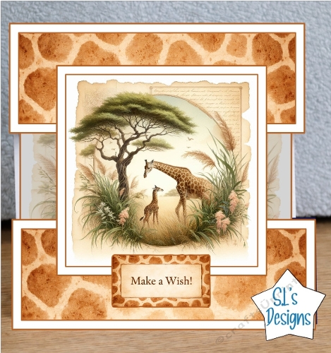 Safari Giraffes Birthday Card Front