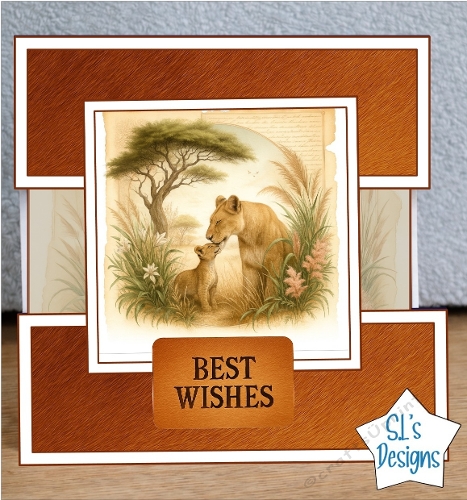 Lioness and Cub Birthday Card