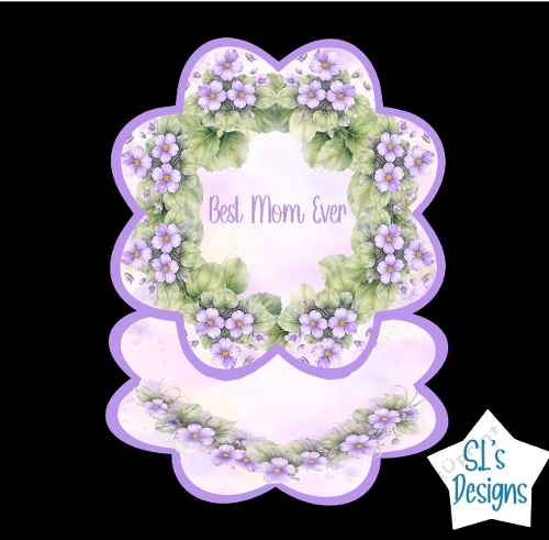 Best Mom Ever Floral Wreath Topper