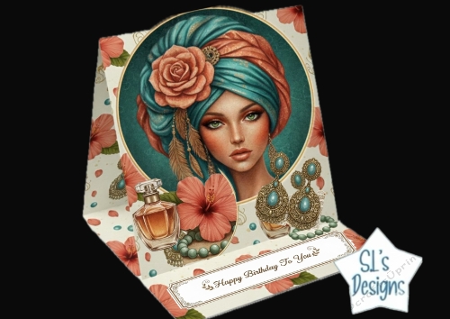 Elegant Teal & Copper Fashion Birthday Card for Women