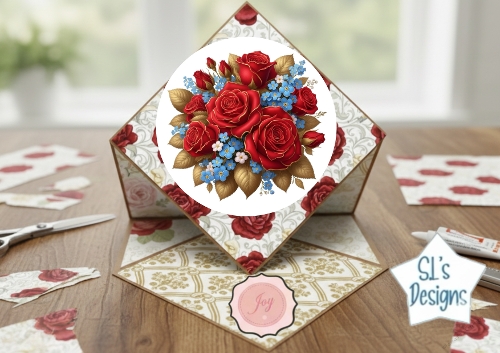 Elegant Floral Bouquet Greeting Card with Roses and Forget‑Me‑Nots