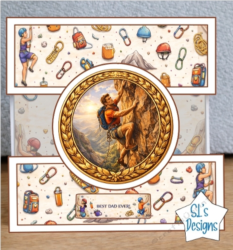 Rock Climbing Fathers Day Card Topper
