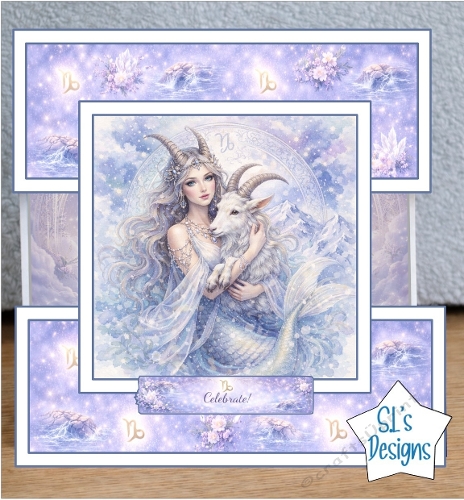 Capricorn Zodiac Birthday Card Topper 