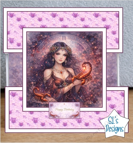 Scorpio Zodiac Birthday Card Kit
