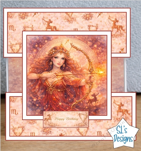 Sagittarius Zodiac Birthday Card Kit