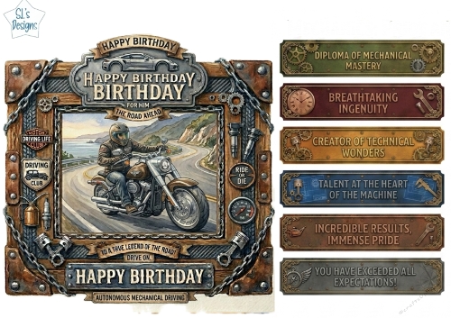 Motorbike Adventure Birthday Card for Him 