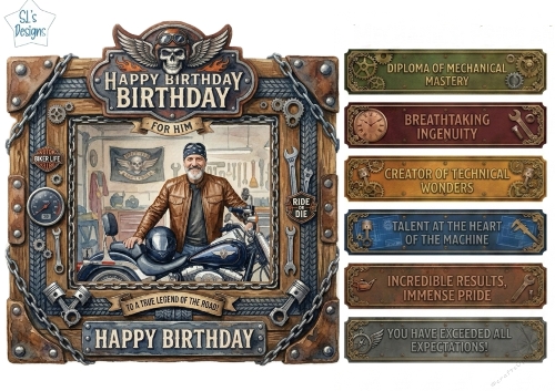 Biker Garage Birthday Card for Him