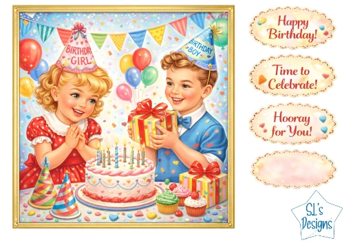 Birthday Party Card Topper