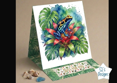 Tropical Poison Dart Frog Just For You Card – Vibrant Printable Greeting Card for Any Occasion