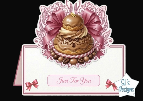 Pink Chocolate Dessert Just For You Card Front