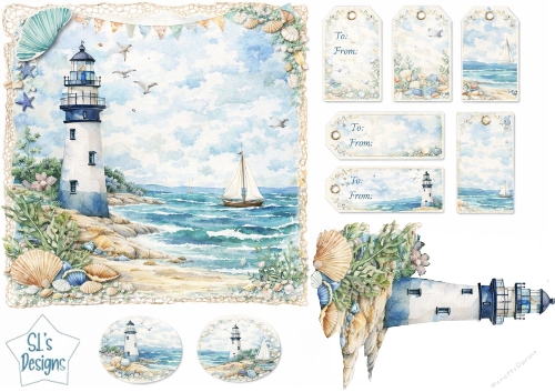 Beach Chairs & Umbrella Gift Tags – Coastal Summer Printable Labels