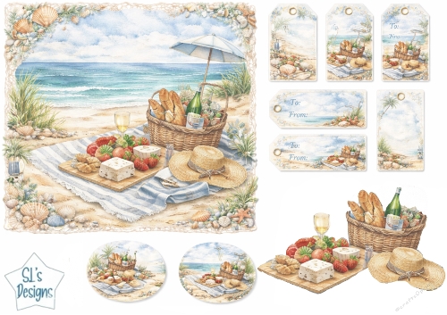 Beach Picnic Gift Tags – Coastal Summer Printable Set