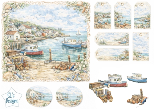 Harbor Village Gift Tags – Nautical Coastal Printable Set